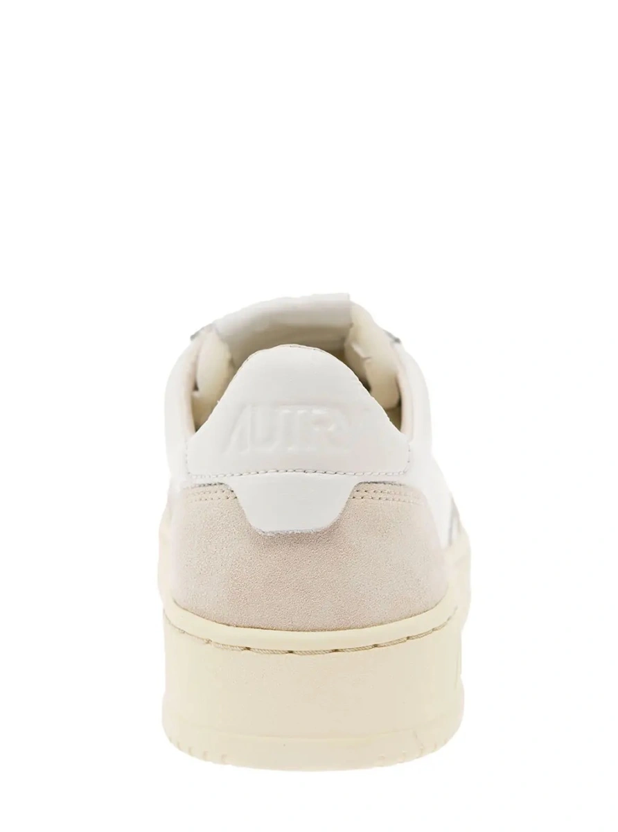 Sneakers AUTRY albi din piele si piele intoarsa 'Medalist' - Img 3