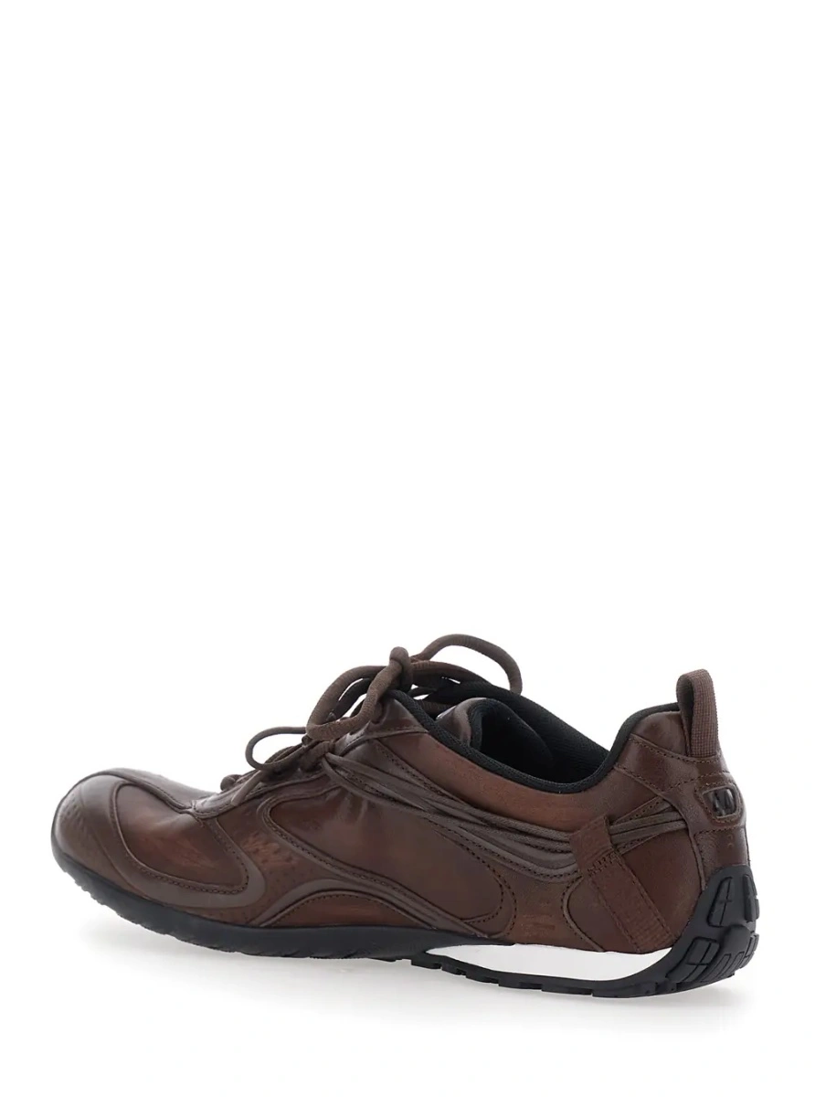 Sneakers Balenciaga maro din piele 'Radar' - Img 3