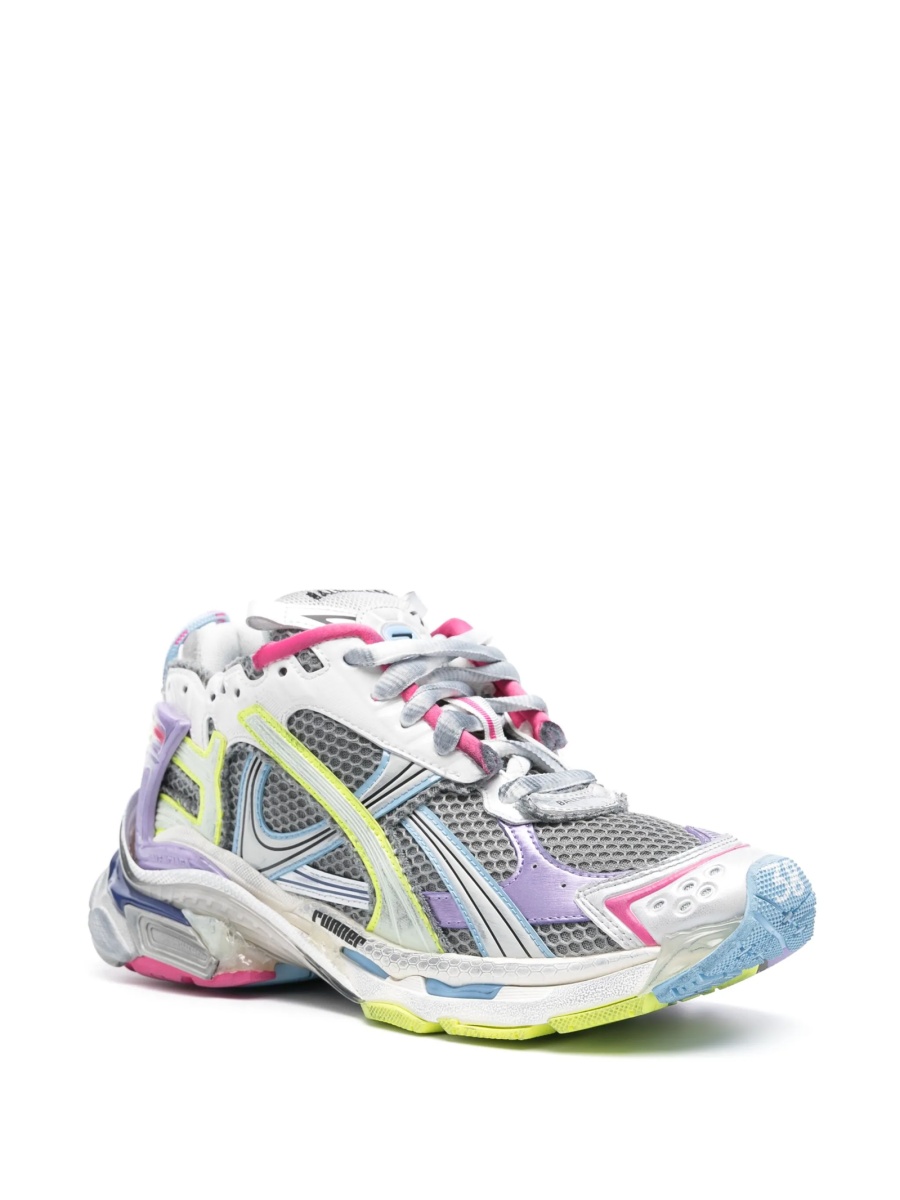 Sneakers Balenciaga Runner gri din material textil si cauciuc - Img 2