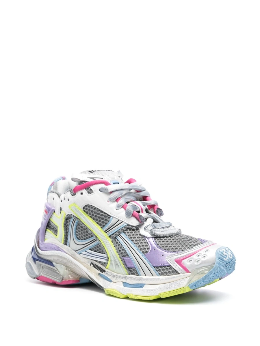 Sneakers Balenciaga Runner gri din material textil si cauciuc - Img 2