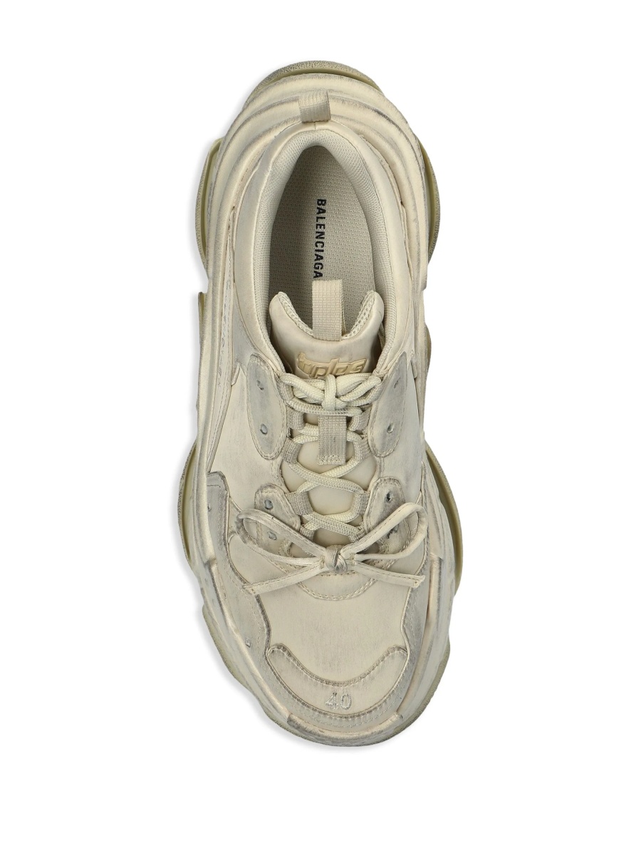Sneakers Balenciaga Triple S neutri din cauciuc si polyester - Img 4