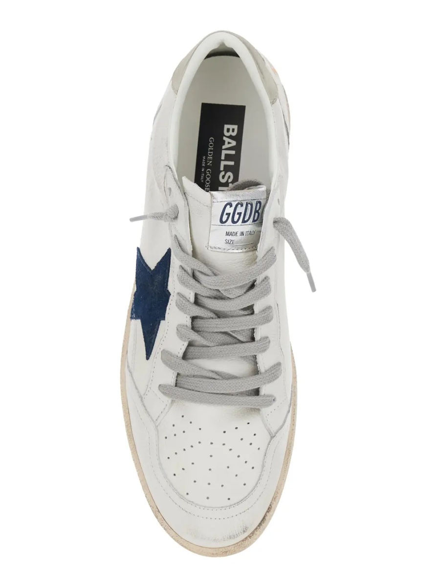 Sneakers 'Ballstar' White Sneaker Low Top with Star Patch on the Side and Maxi Lettering on the Back in Leather for Men - Img 4