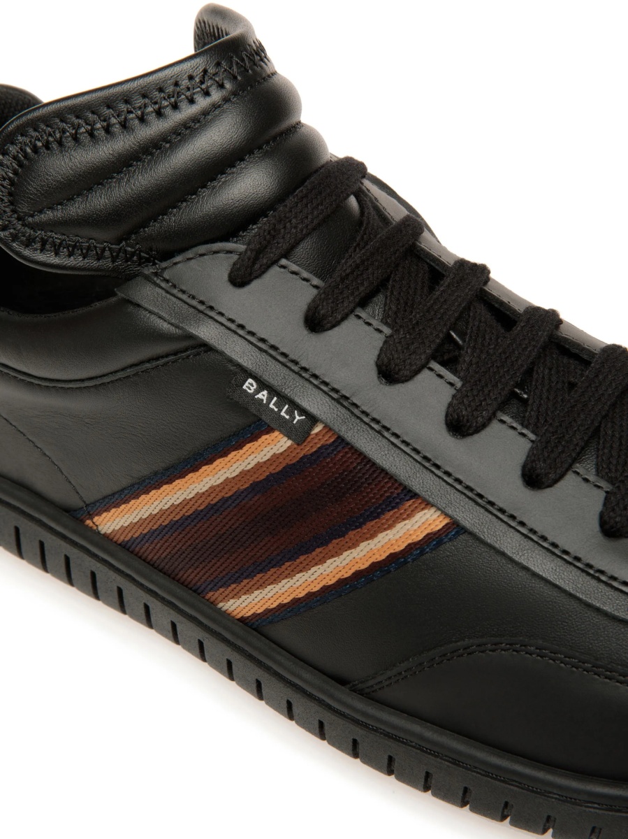 Sneakers Bally negri din piele si piele intoarsa - Img 5