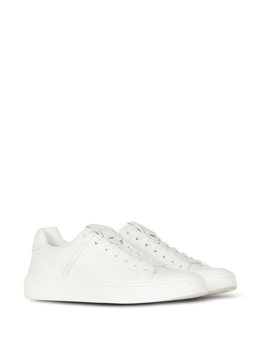 Sneakers Balmain b-court albi din piele - Img 2