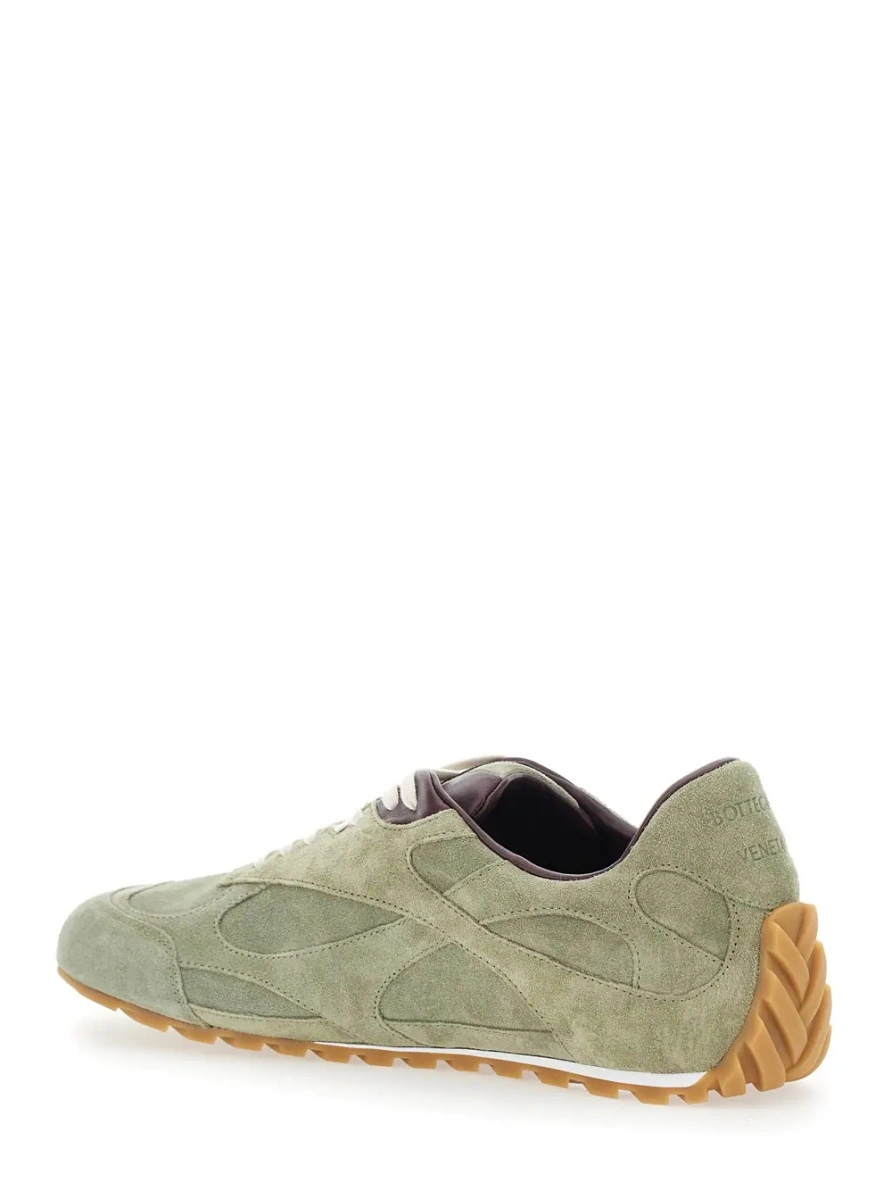Sneakers Bottega Veneta verzi din piele intoarsa 'Orbit' - Img 3