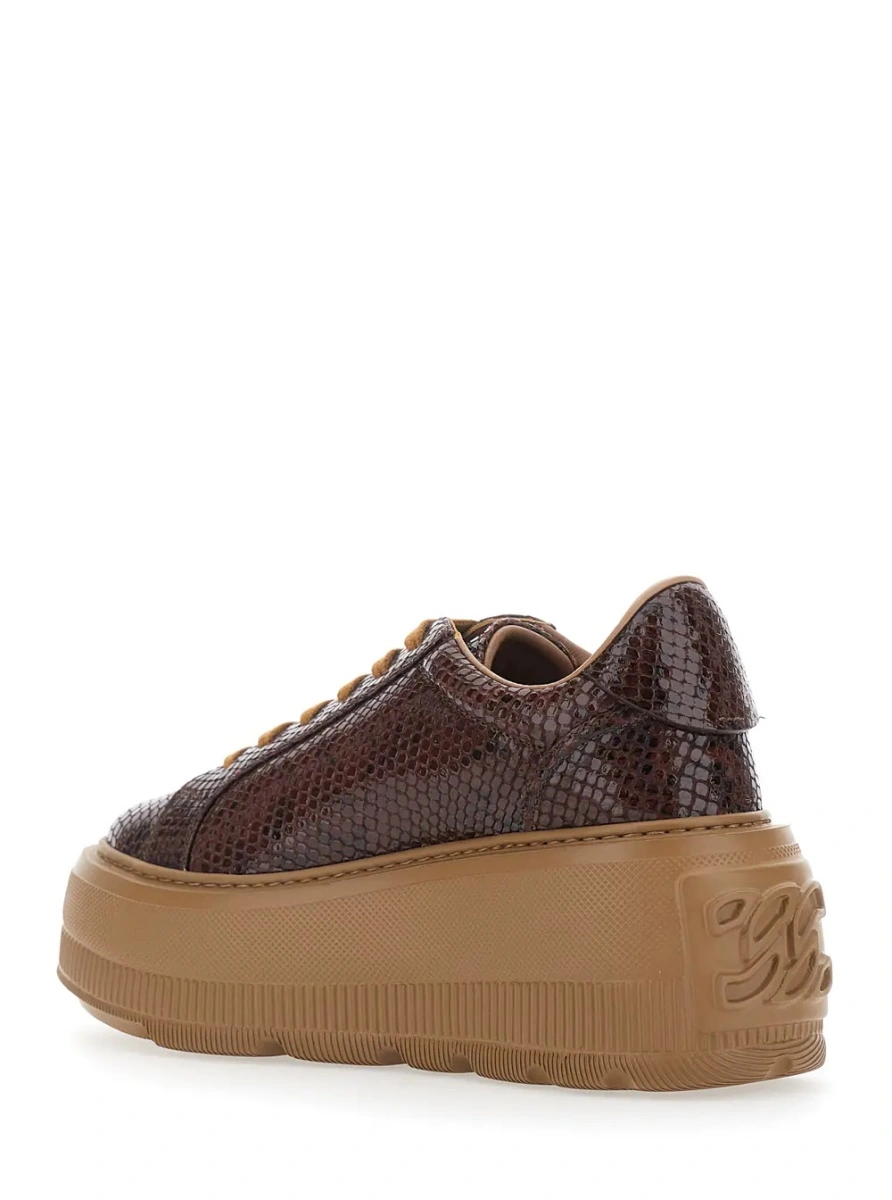 Sneakers Casadei maro din piele - Img 3