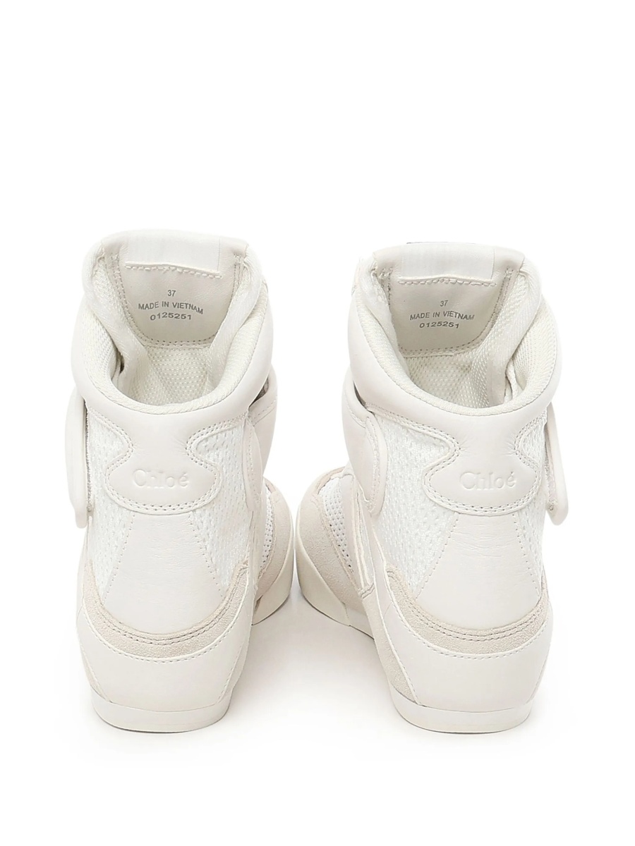 Sneakers Chloe albi din piele intoarsa si polyester - Img 3