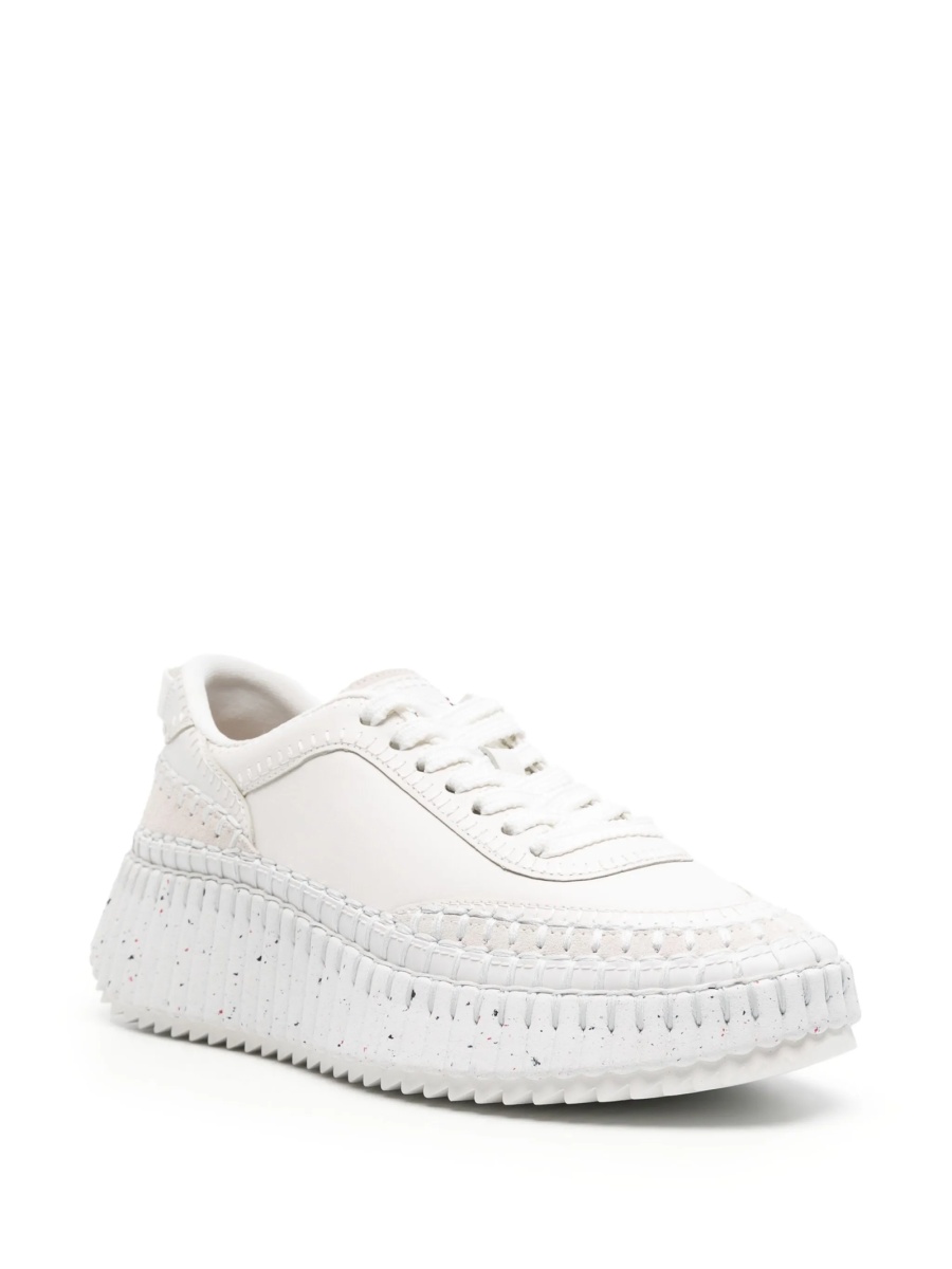 Sneakers Chloe albi din piele - Img 2
