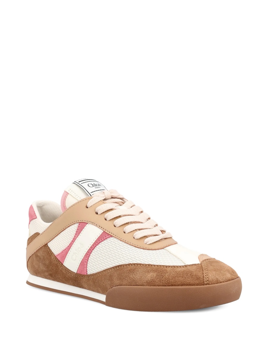 Sneakers Chloe neutri din piele si polyester - Img 2