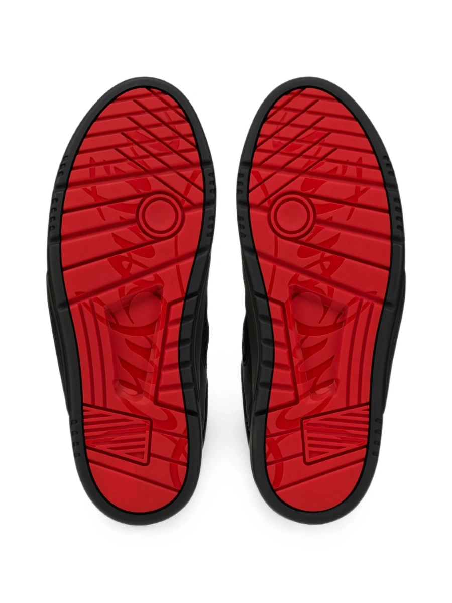 Sneakers Christian Louboutin negri din piele si material textil - Img 5