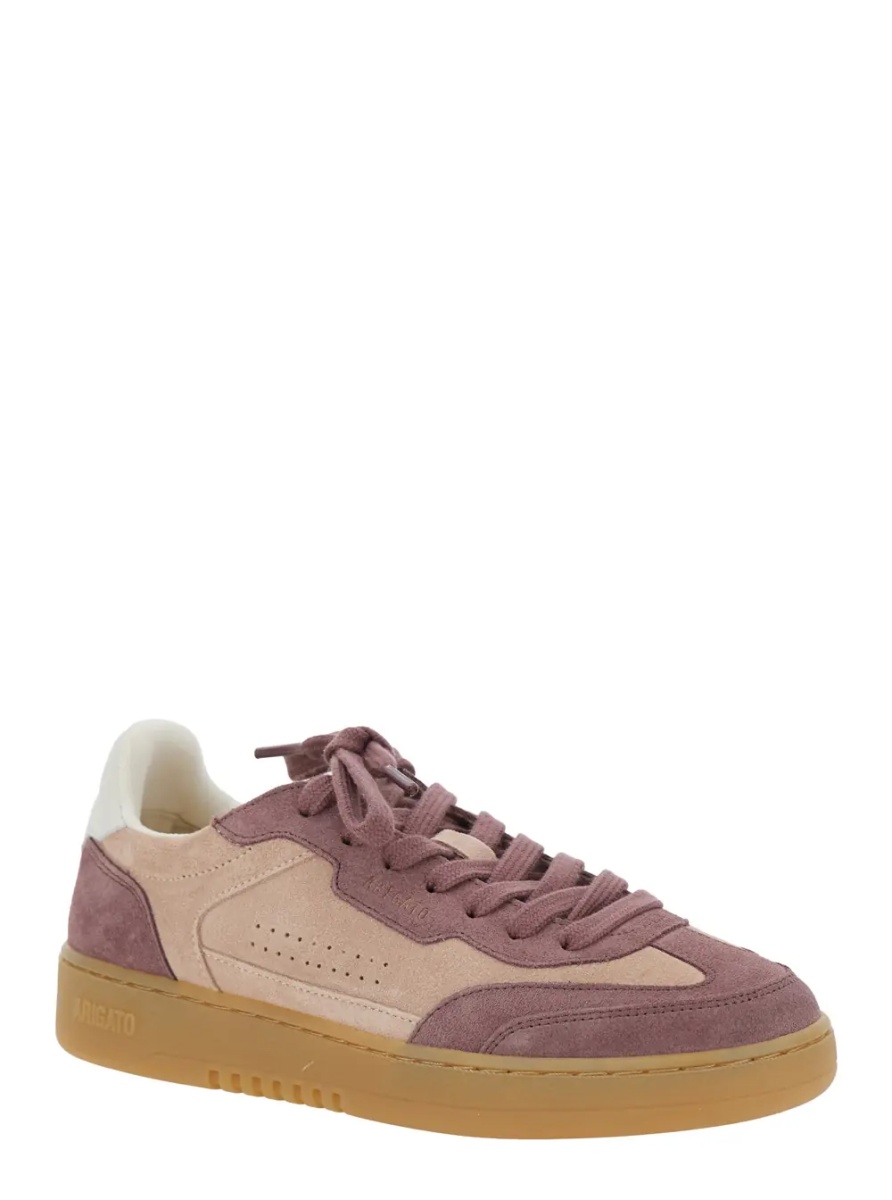 Sneakers 'Dice T-Toe' Pink Low Top Sneakers with Contrasting Heel with Logo Lettering in Suede Woman - Img 2