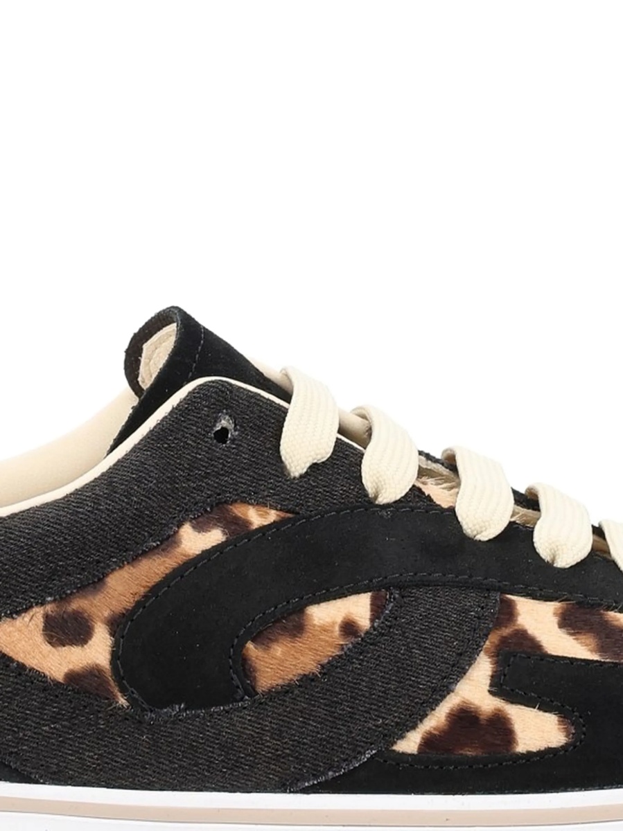 Sneakers Dolce &amp; Gabbana negri din piele si bumbac - Img 2