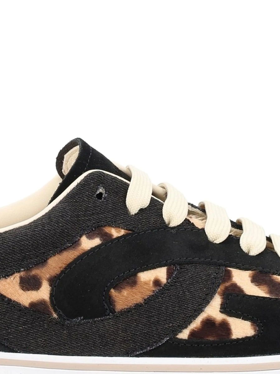 Sneakers Dolce &amp; Gabbana negri din piele si bumbac - Img 2