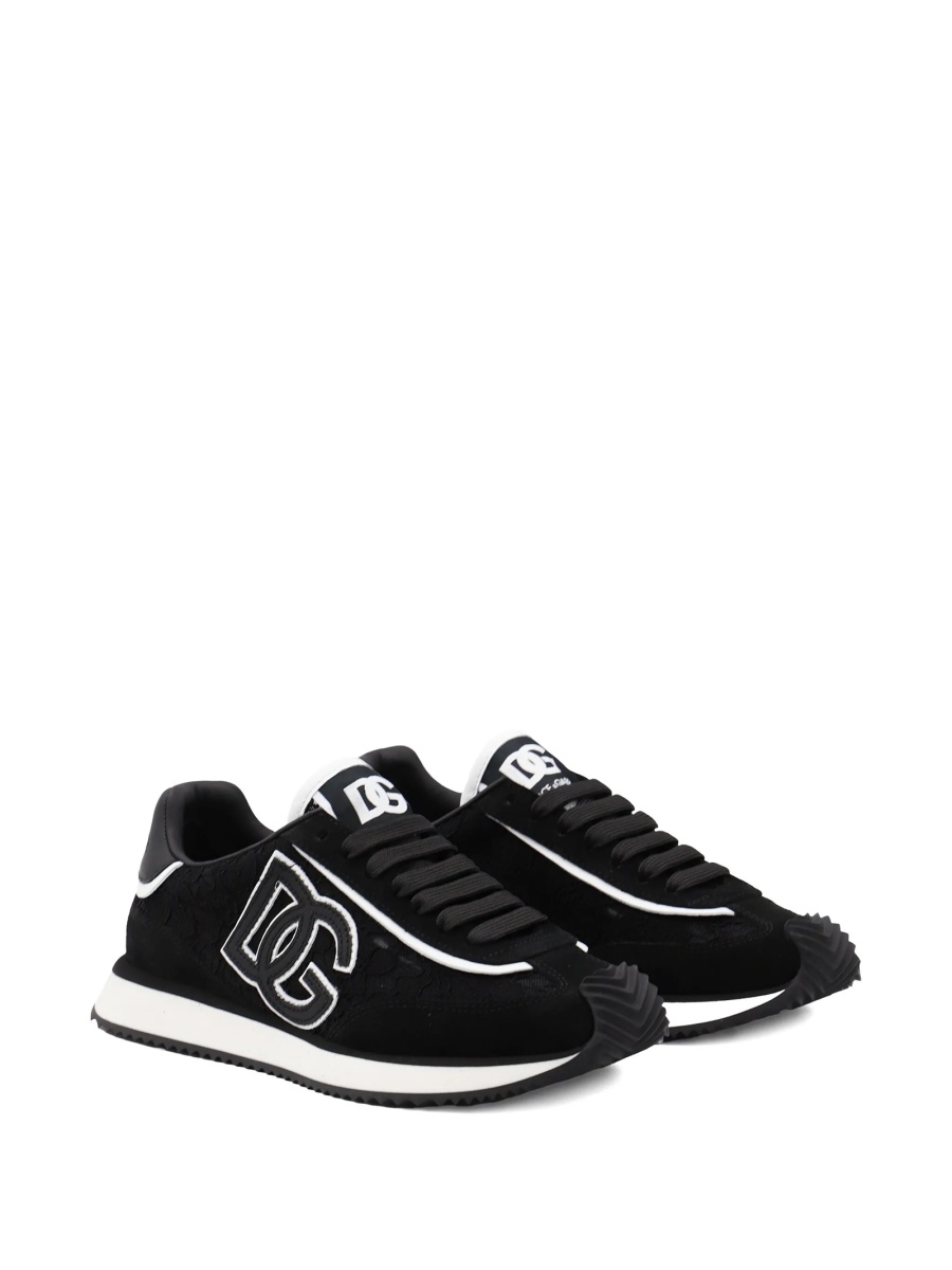 Sneakers Dolce &amp; Gabbana negri din vascoza si bumbac - Img 2
