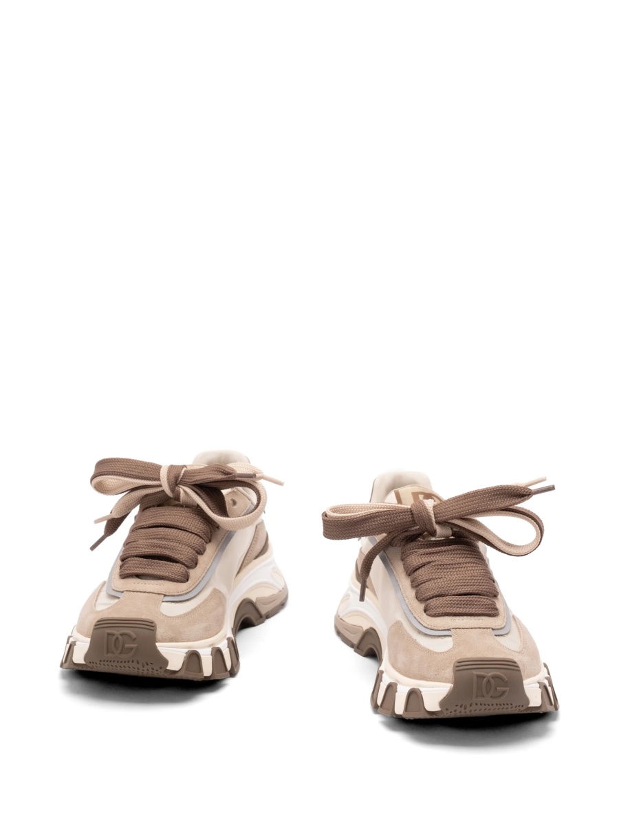 Sneakers Dolce &amp; Gabbana neutri din piele si elastan - Img 2