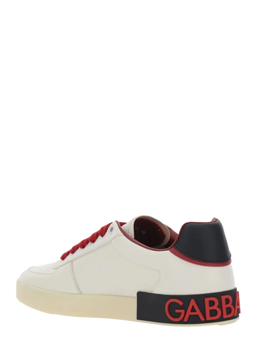 Sneakers Dolce &amp; Gabbana 'Portofino' albi din piele 'Portofino Custom' - Img 3