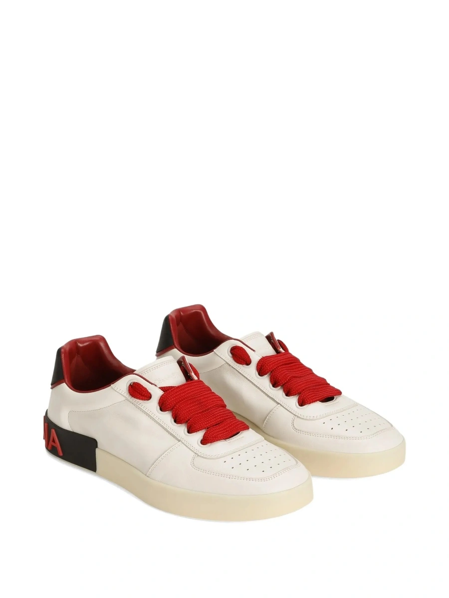 Sneakers Dolce &amp; Gabbana 'Portofino' albi din piele 'Portofino Custom' - Img 6
