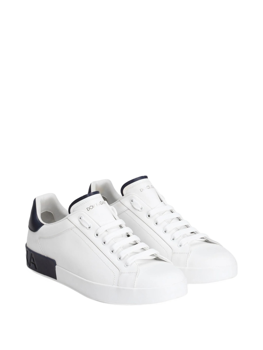 Sneakers Dolce &amp; Gabbana Portofino albi din piele - Img 3