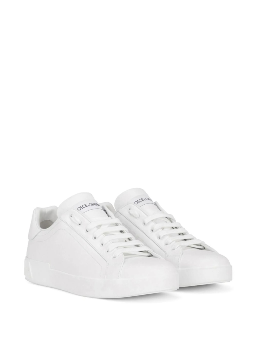 Sneakers Dolce &amp; Gabbana Portofino albi din piele - Img 2