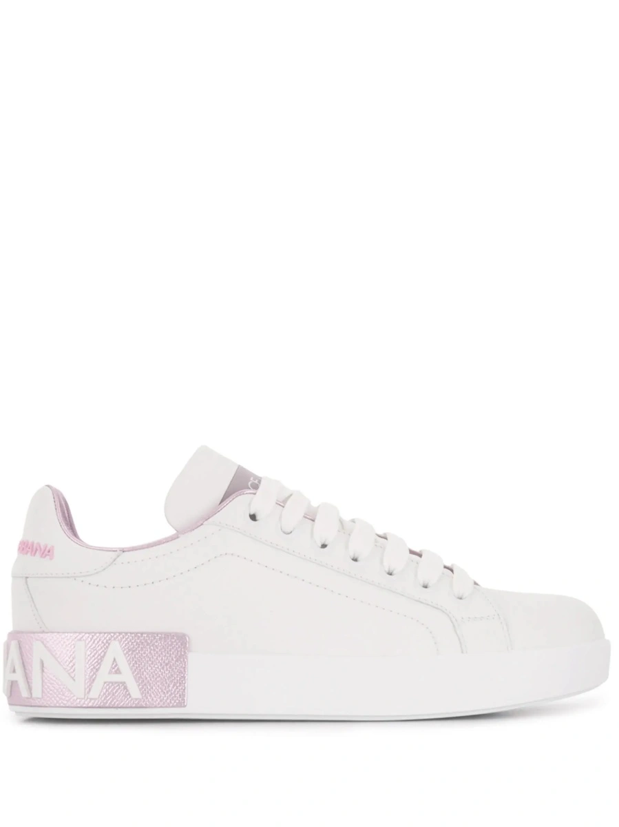 Sneakers Dolce &amp; Gabbana 'Portofino' albi din piele - Img 8