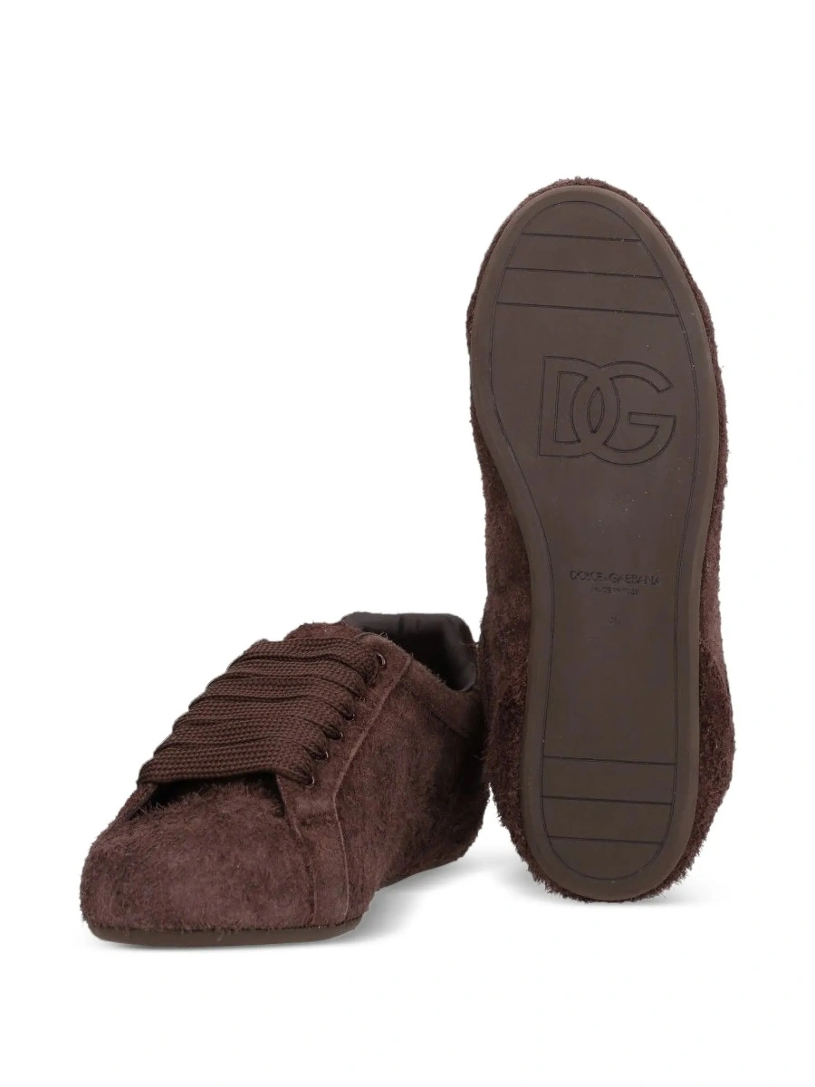 Sneakers Dolce &amp; Gabbana 'Portofino' maro din piele intoarsa - Img 8