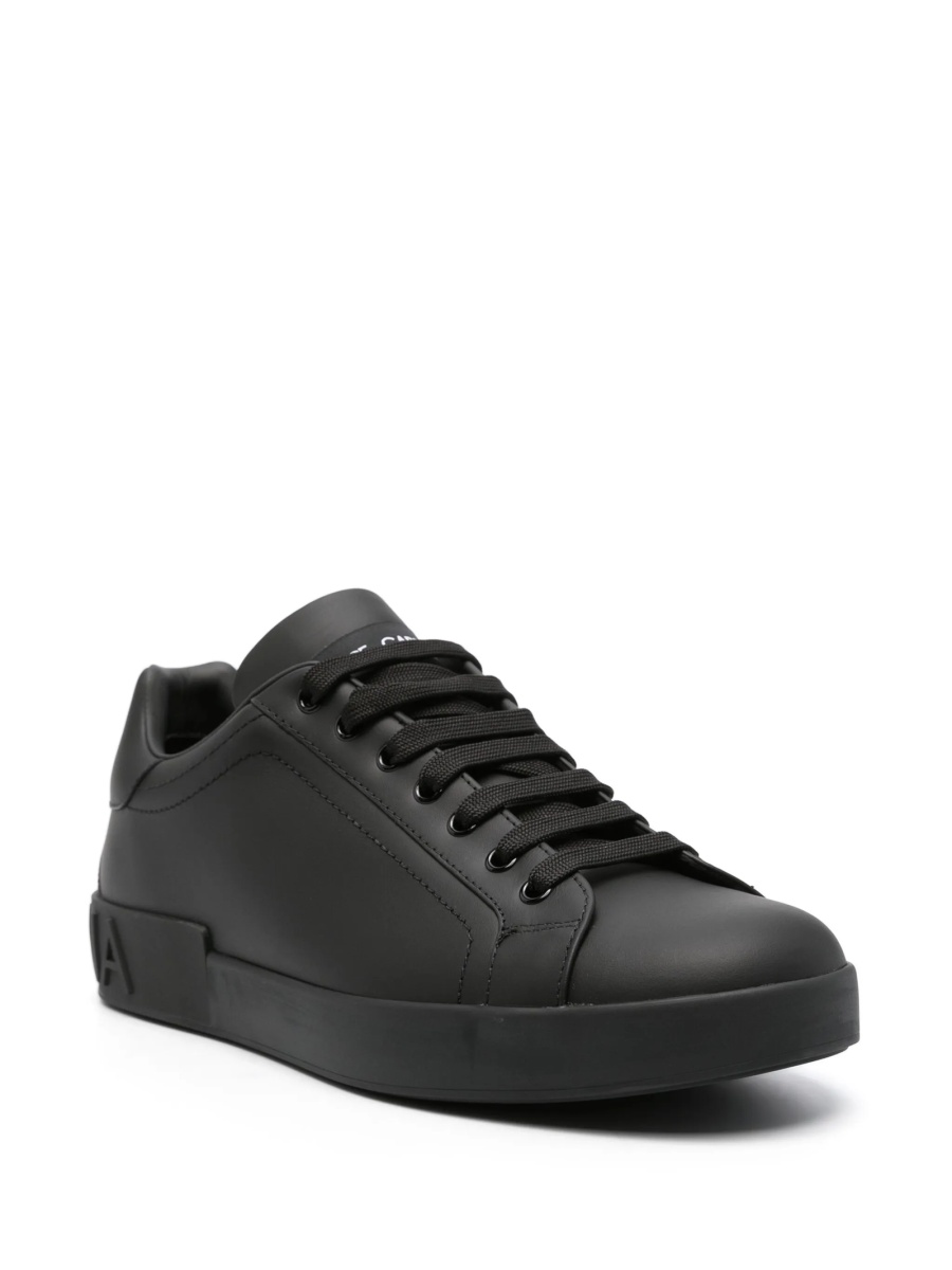 Sneakers Dolce &amp; Gabbana Portofino negri din piele - Img 2