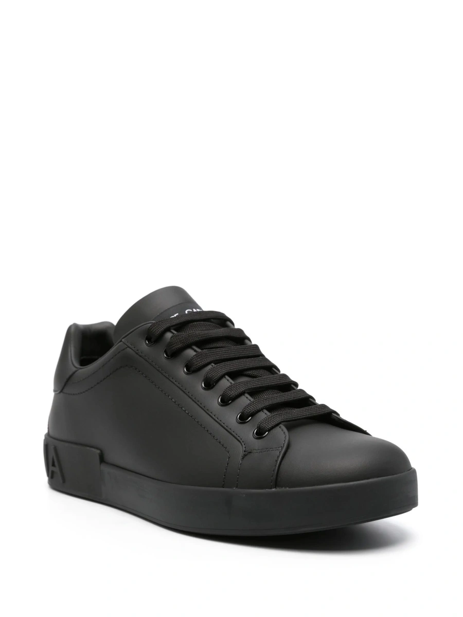 Sneakers Dolce &amp; Gabbana Portofino negri din piele - Img 2