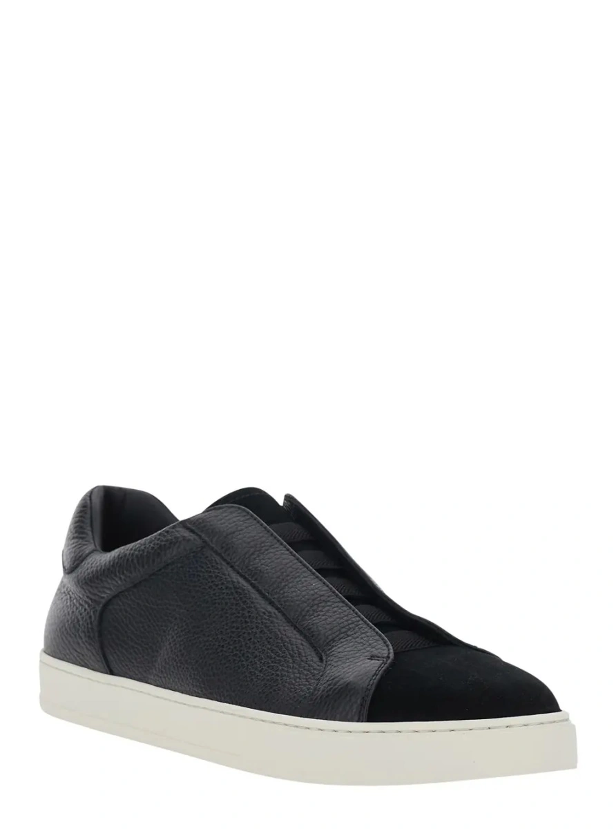 Sneakers Doucal's negri din piele 'Spencer' - Img 2