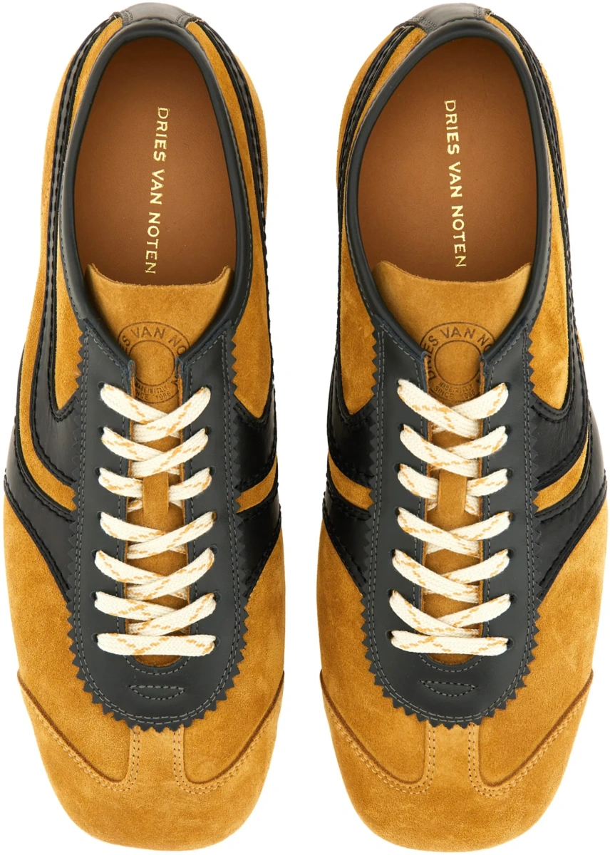 Sneakers Dries Van Noten multicolor din piele intoarsa - Img 2