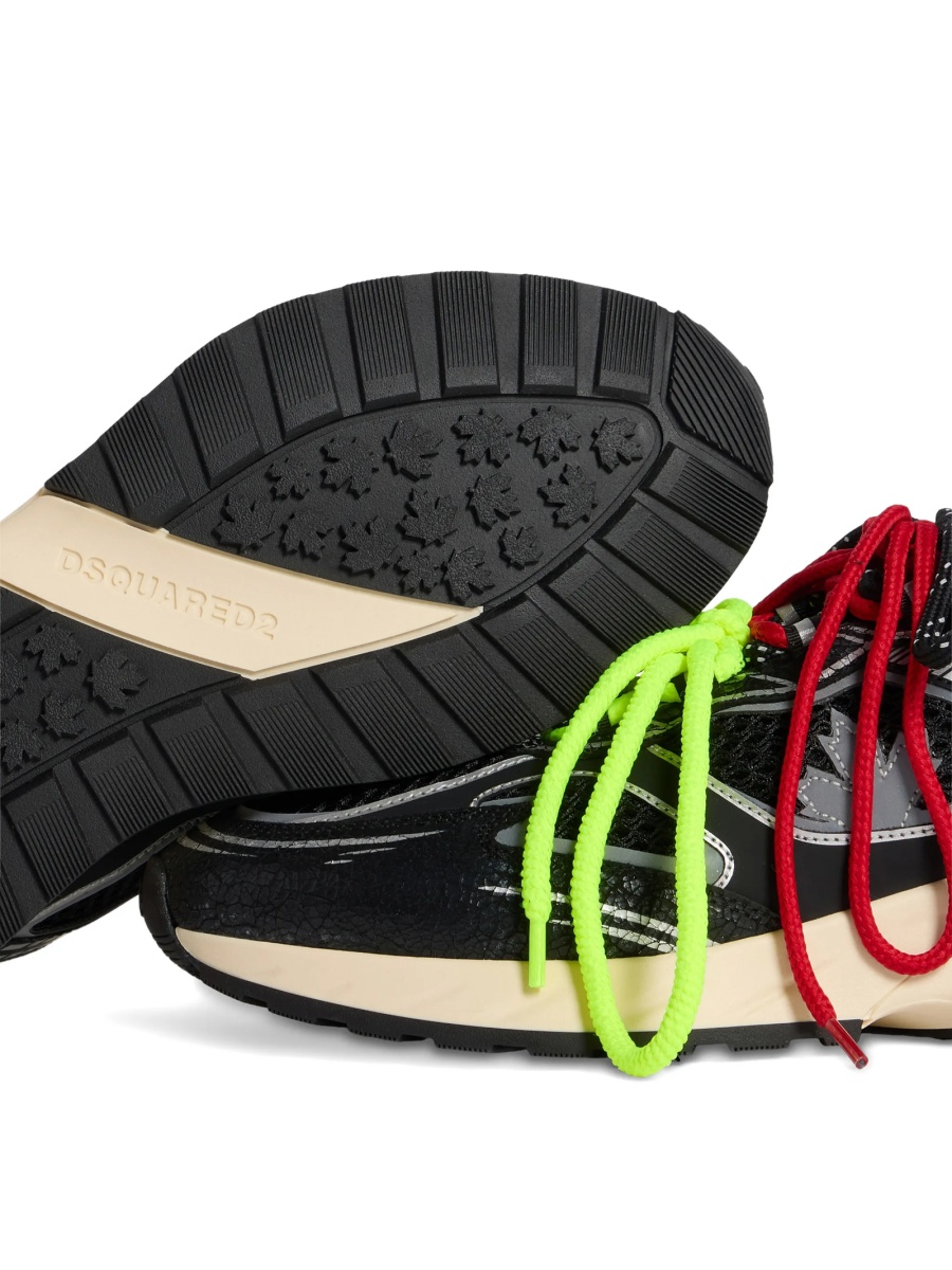 Sneakers DSQUARED2 negri din material textil si piele - Img 4