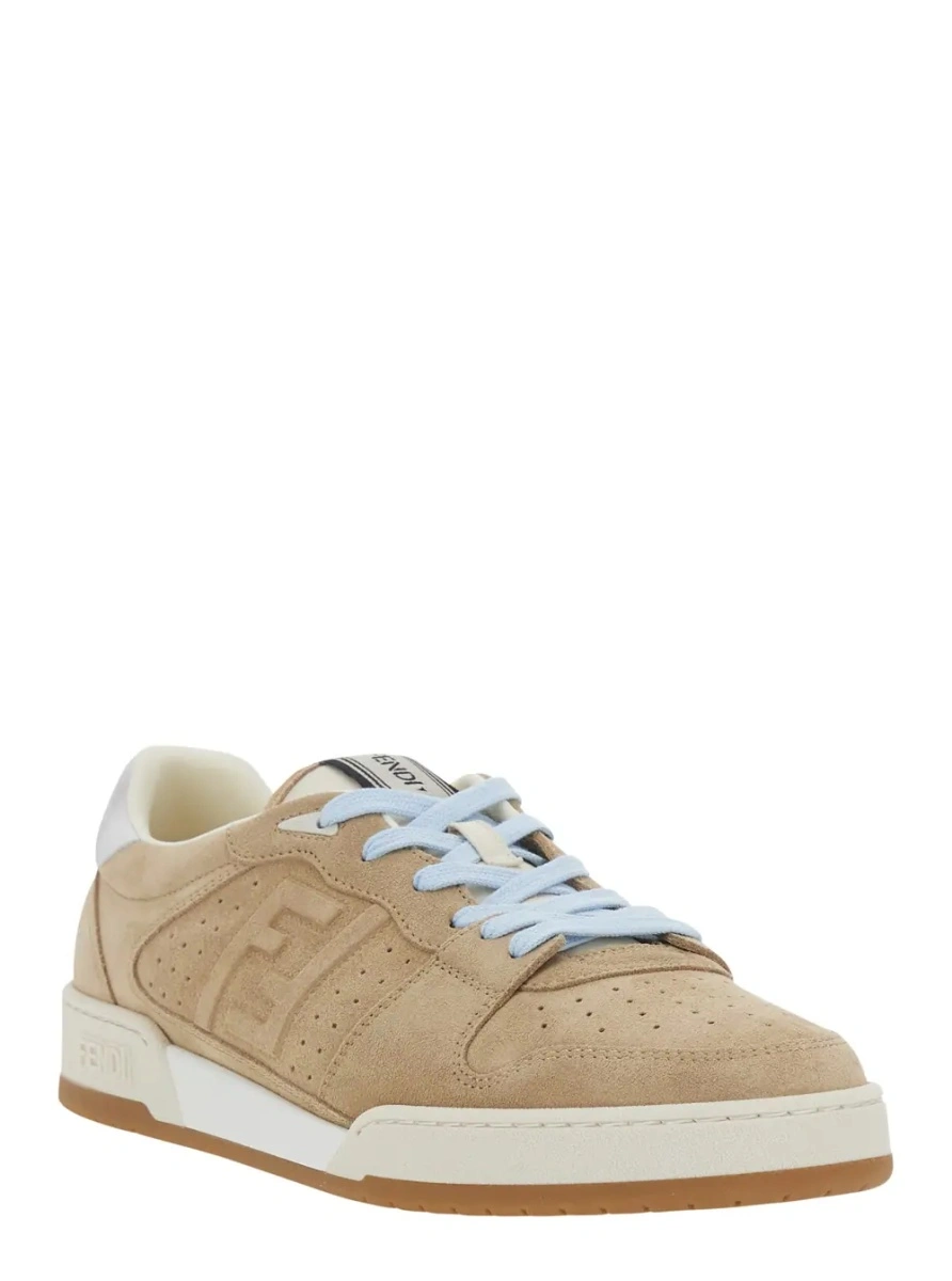 Sneakers Fendi bej din piele intoarsa - Img 2