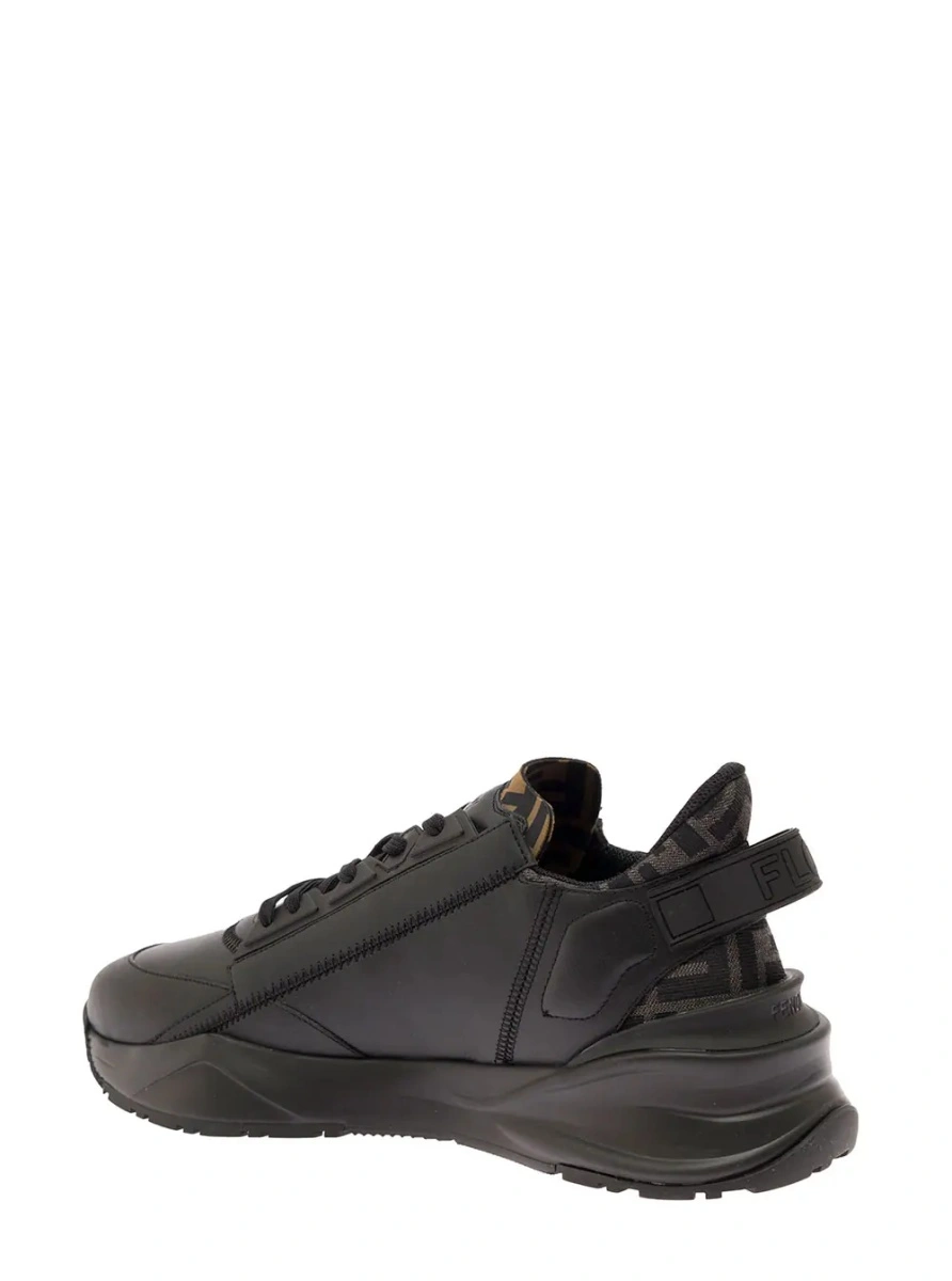 Sneakers Fendi 'Flow' negri din piele - Img 3