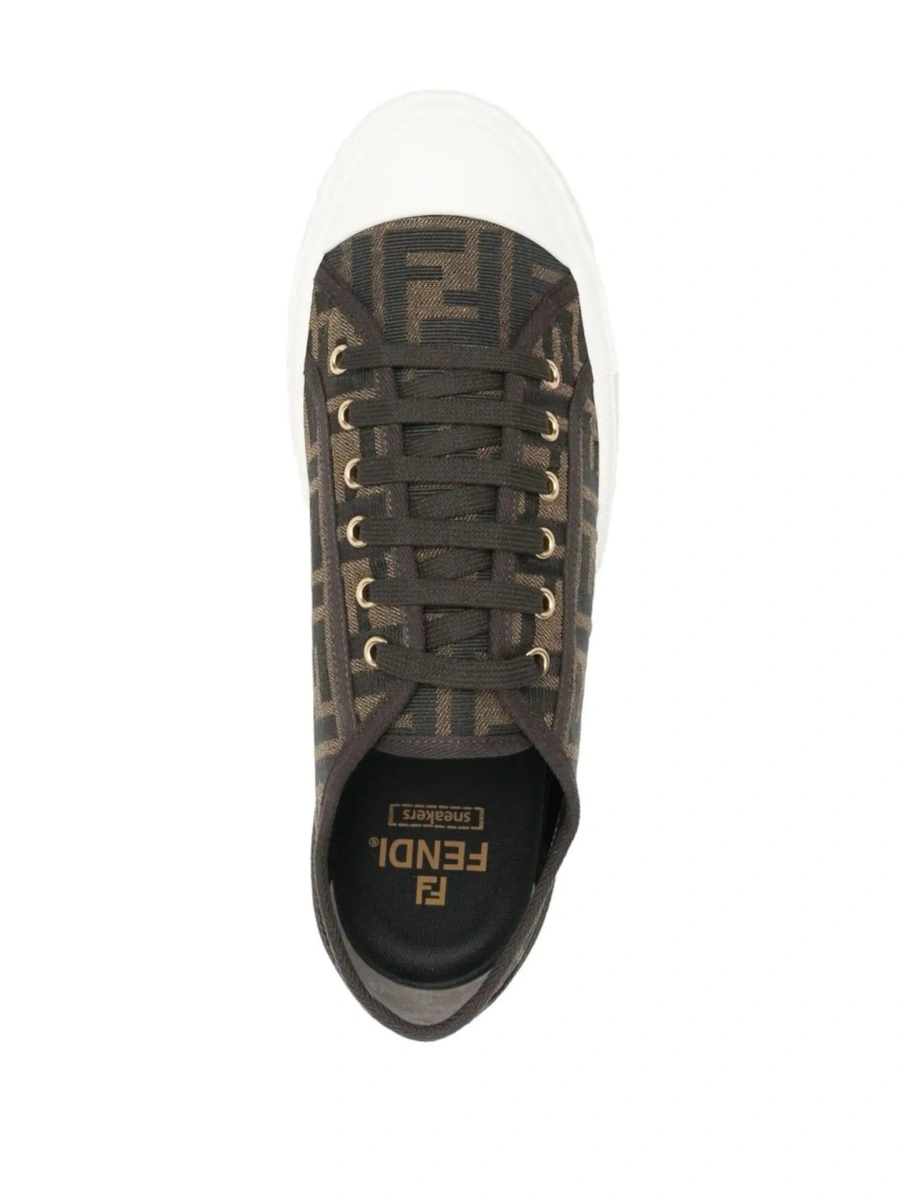 Sneakers Fendi maro din tesatura - Img 7