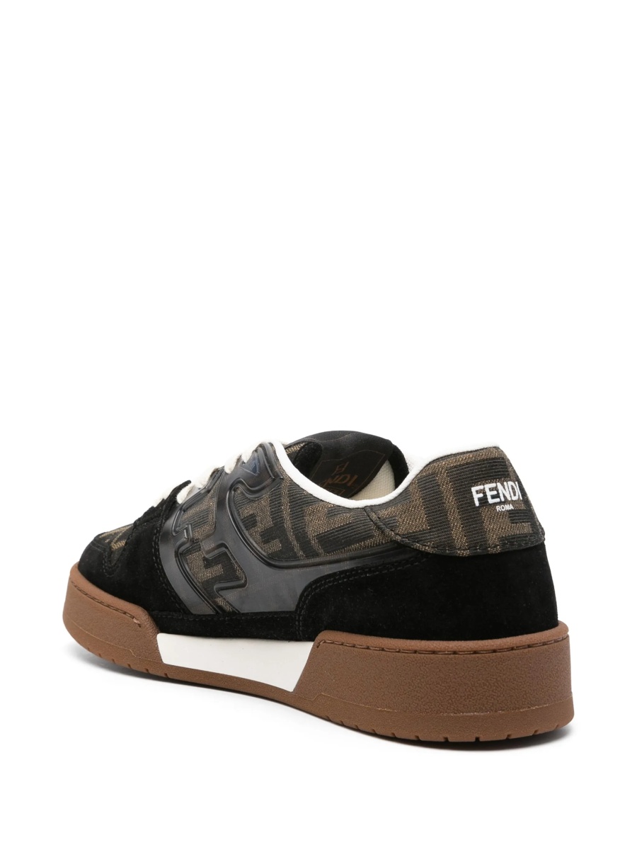 Sneakers Fendi negri din piele si material textil - Img 3