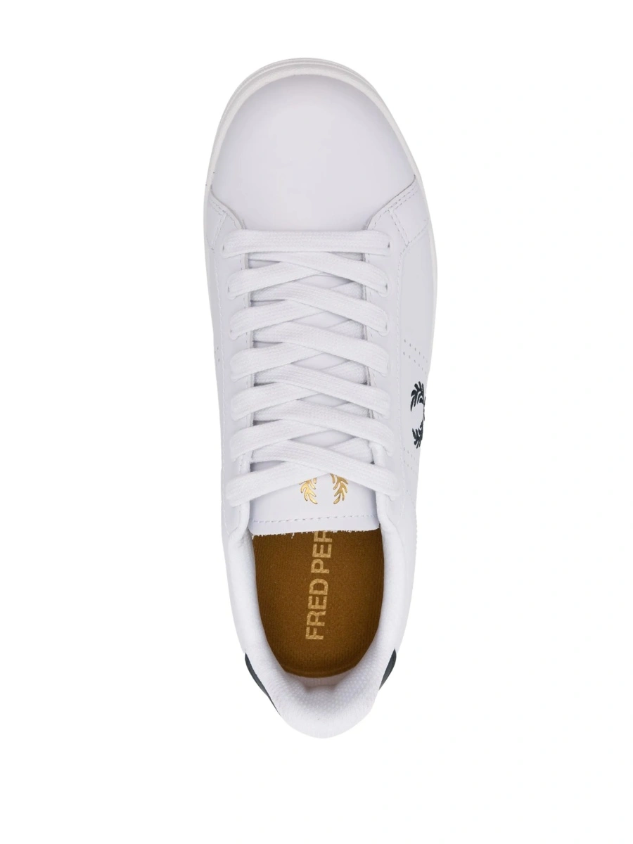 Sneakers Fred Perry albi din piele - Img 4