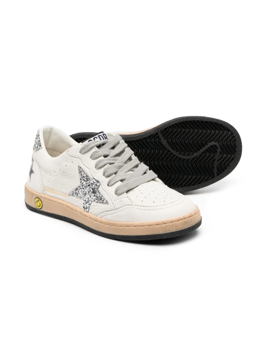Sneakers Golden Goose albi din paiete si piele - Img 2