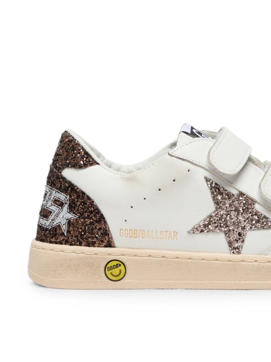 Sneakers Golden Goose albi din piele si slipici - Img 5