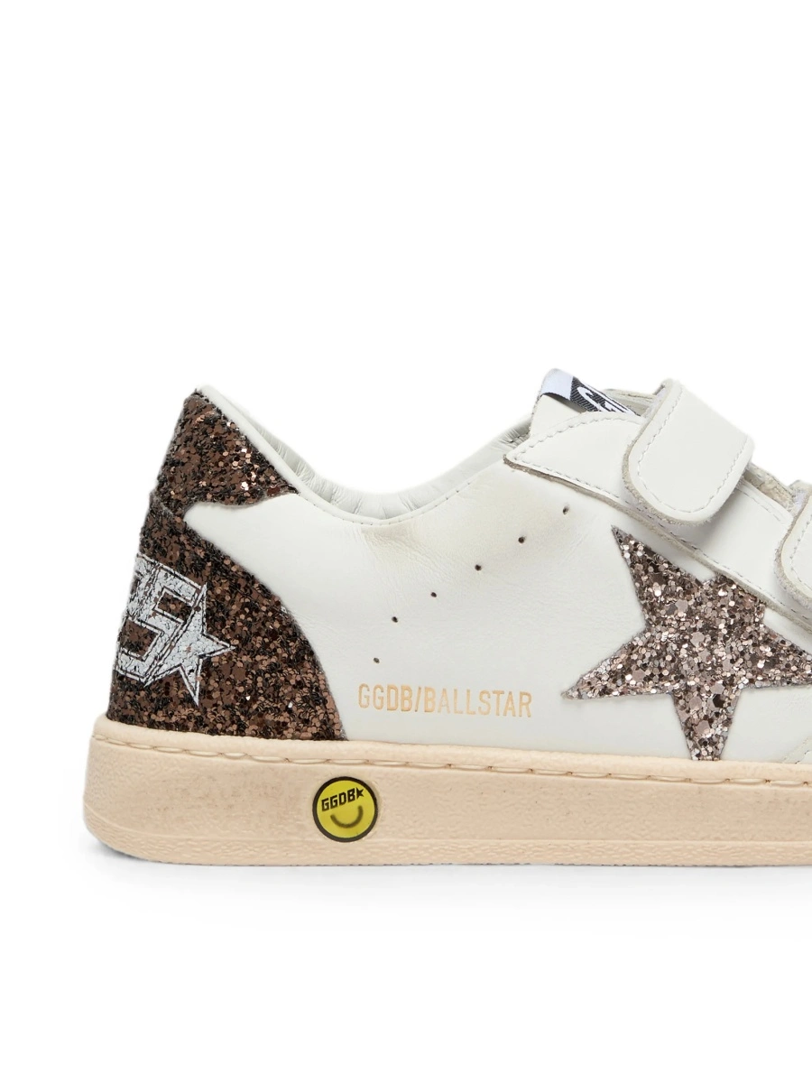 Sneakers Golden Goose albi din piele si slipici - Img 5