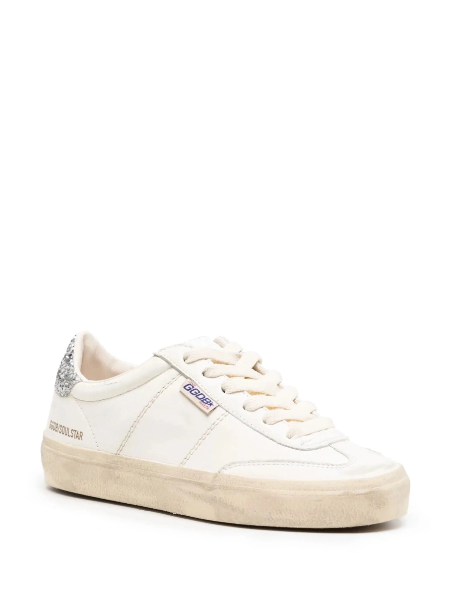 Sneakers Golden Goose albi din piele 'Soul-Star' - Img 4