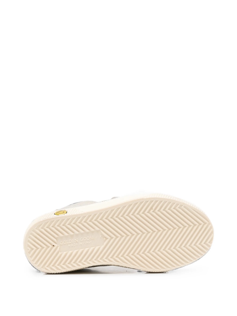 Sneakers Golden Goose argintii din pet si bumbac - Img 4