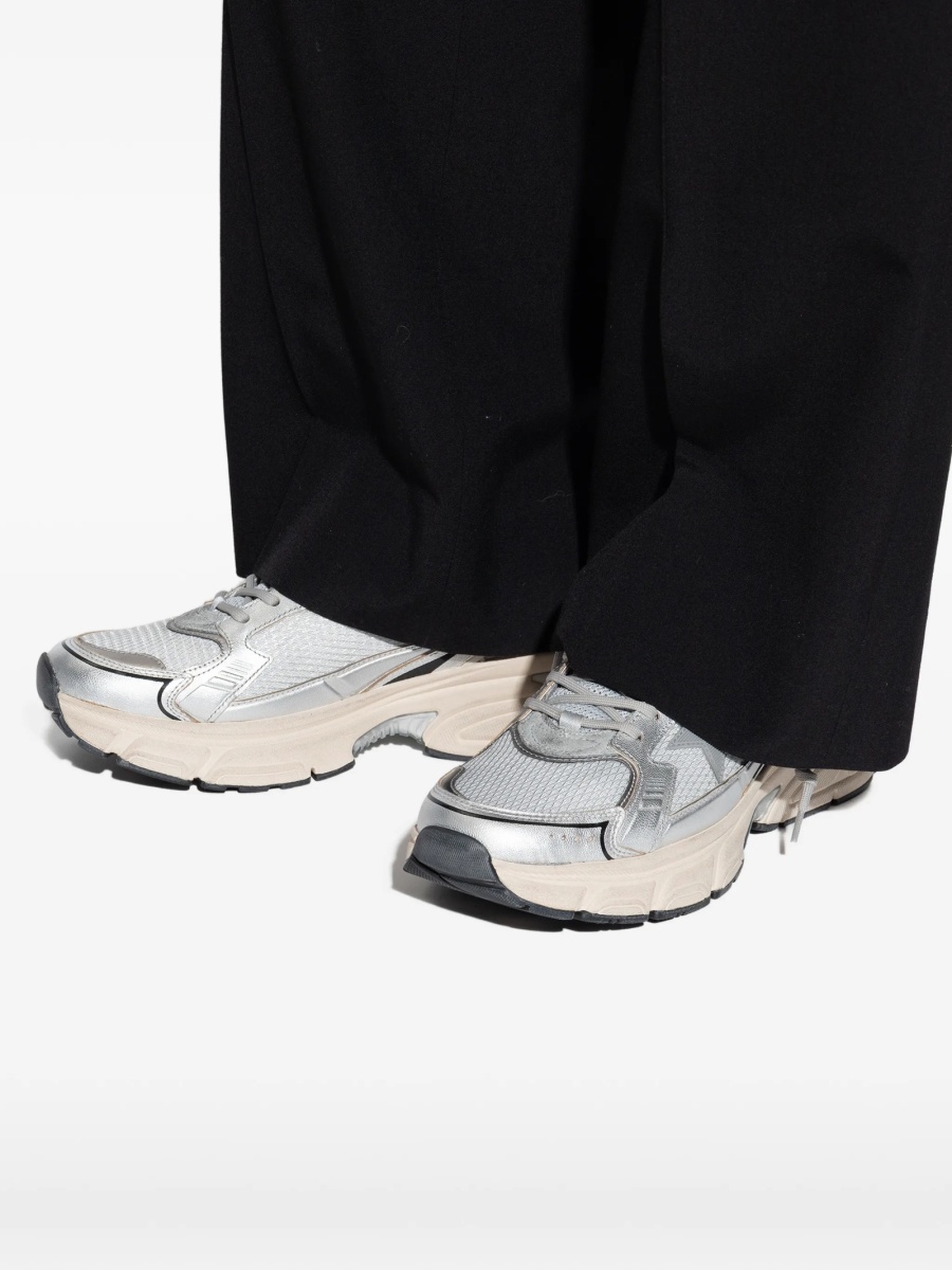 Sneakers Golden Goose argintii din piele si polyester - Img 5
