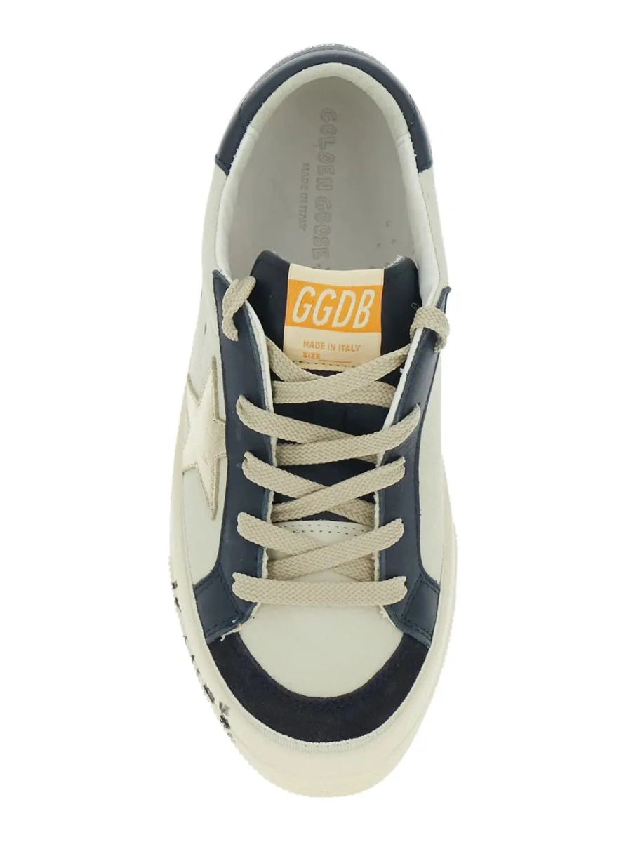 Sneakers GOLDEN GOOSE KIDS albi din piele 'May' - Img 4