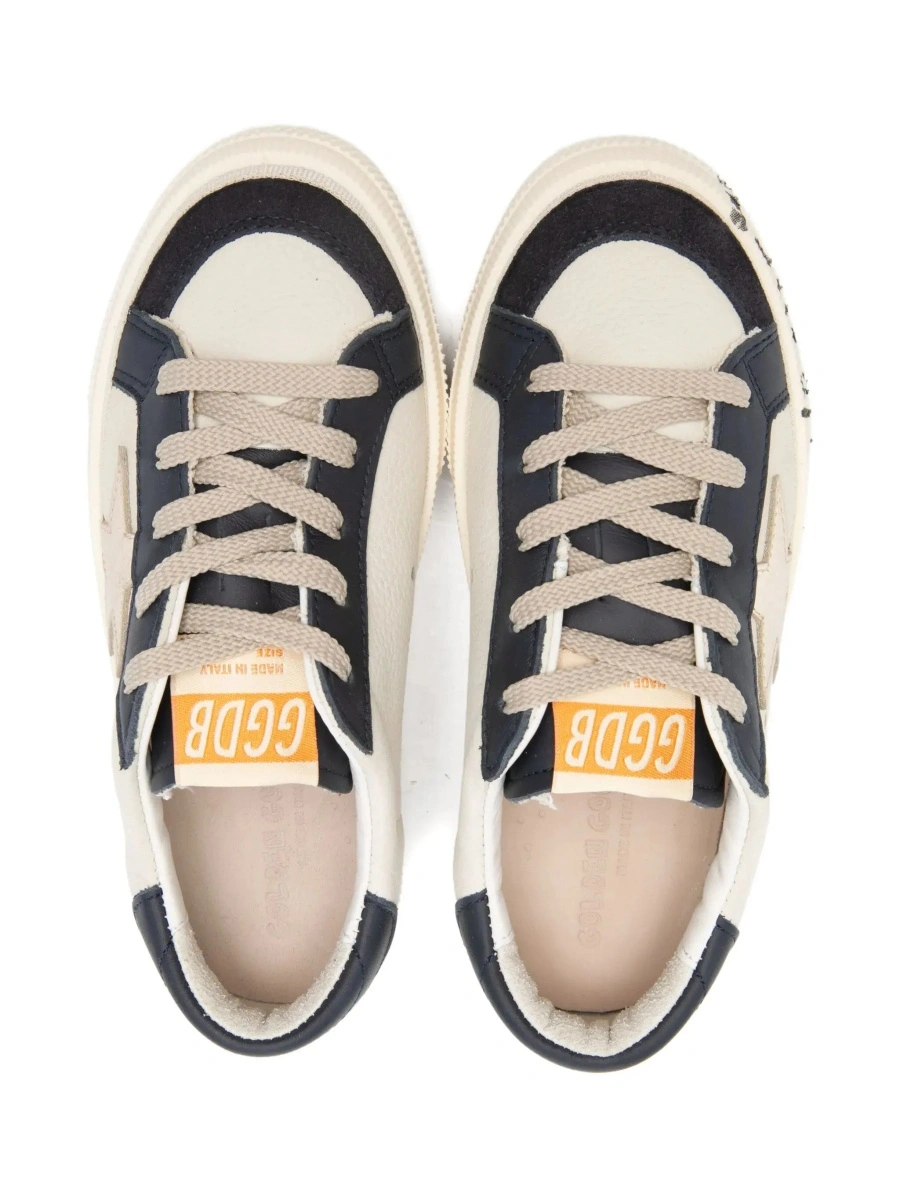 Sneakers GOLDEN GOOSE KIDS albi din piele 'May' - Img 6