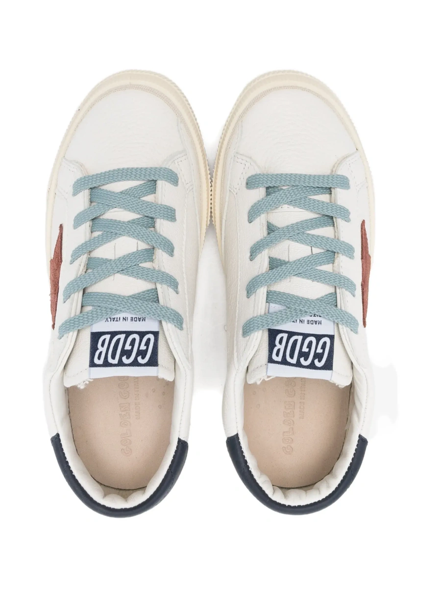 Sneakers GOLDEN GOOSE KIDS albi din piele 'May' - Img 6