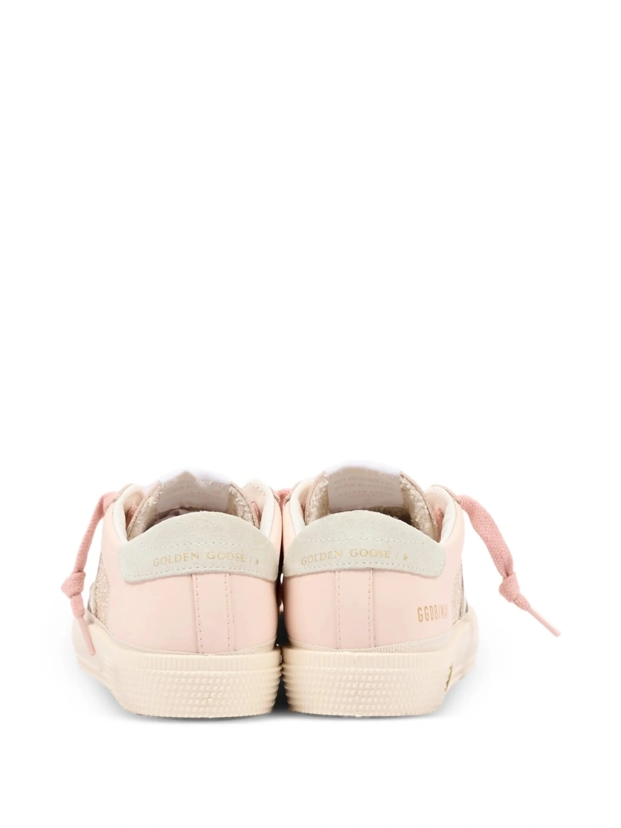 Sneakers Golden Goose roz din piele - Img 3