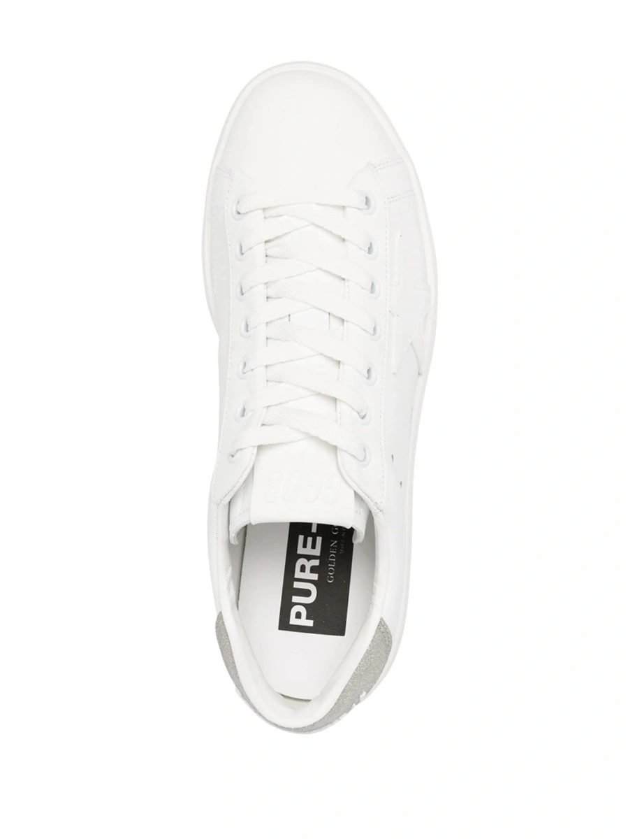 Sneakers Golden Goose star albi din piele si pvc - Img 4