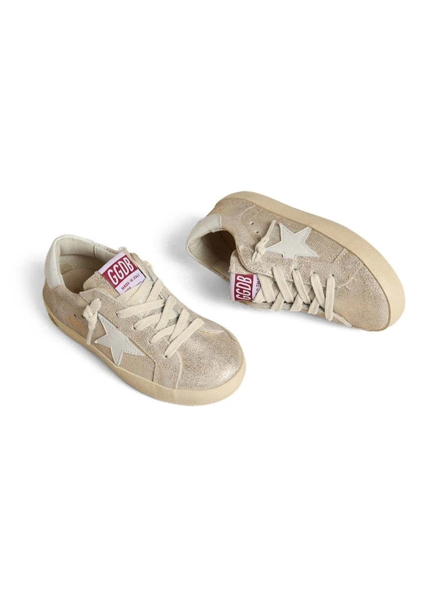 Sneakers Golden Goose star aurii din piele - Img 3