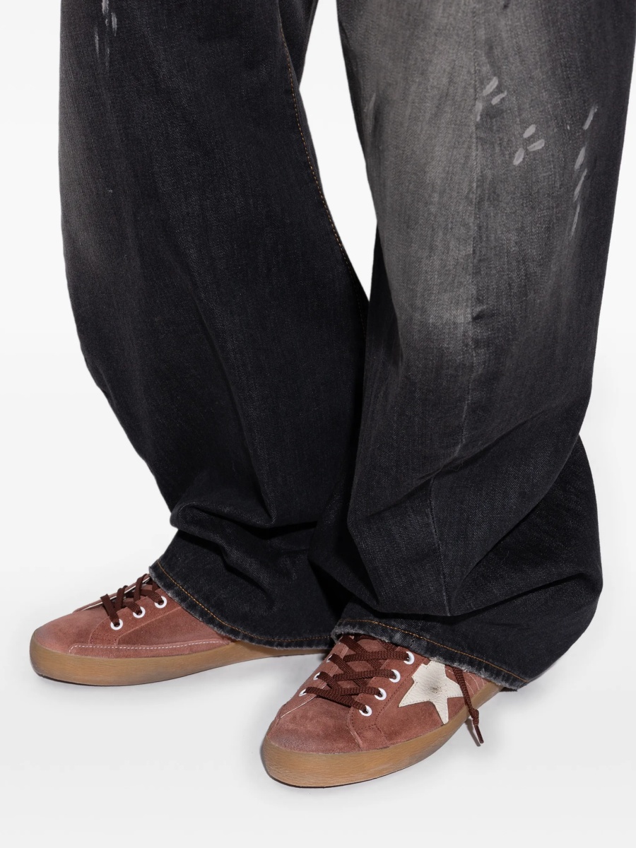 Sneakers Golden Goose star maro din piele intoarsa - Img 5