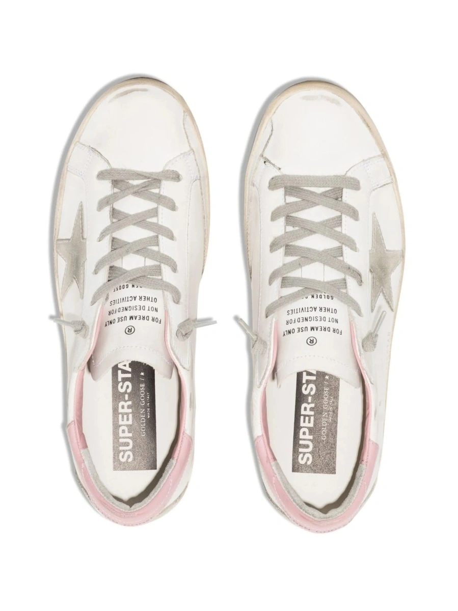 Sneakers Golden Goose superstar albi din piele - Img 2