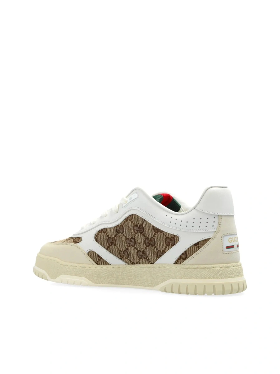 Sneakers Gucci albi din piele si tesatura tehnica - Img 8